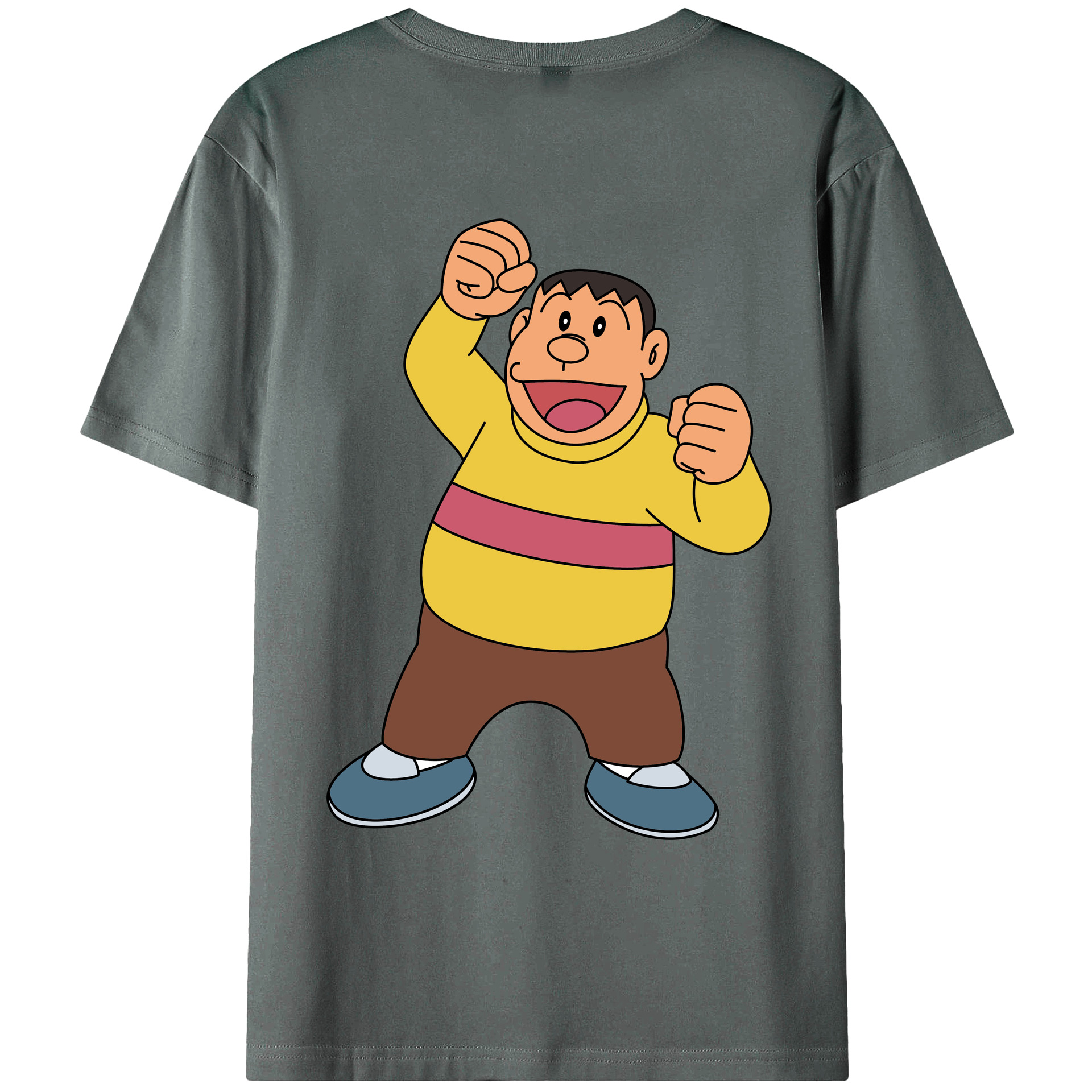 （画像用） ドラえもん 剛田武 Doraemon Gouta Takeshi 綿100％ メンズ半袖Tシャツ（バックプリント） 通気性